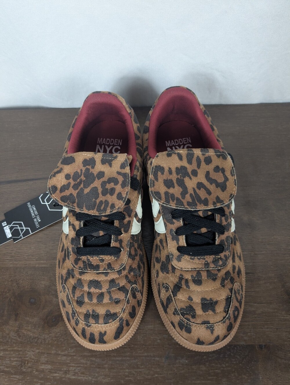 NEW Madden NYC Women's Fold Over Sneaker Leopard Animal Print Shoes